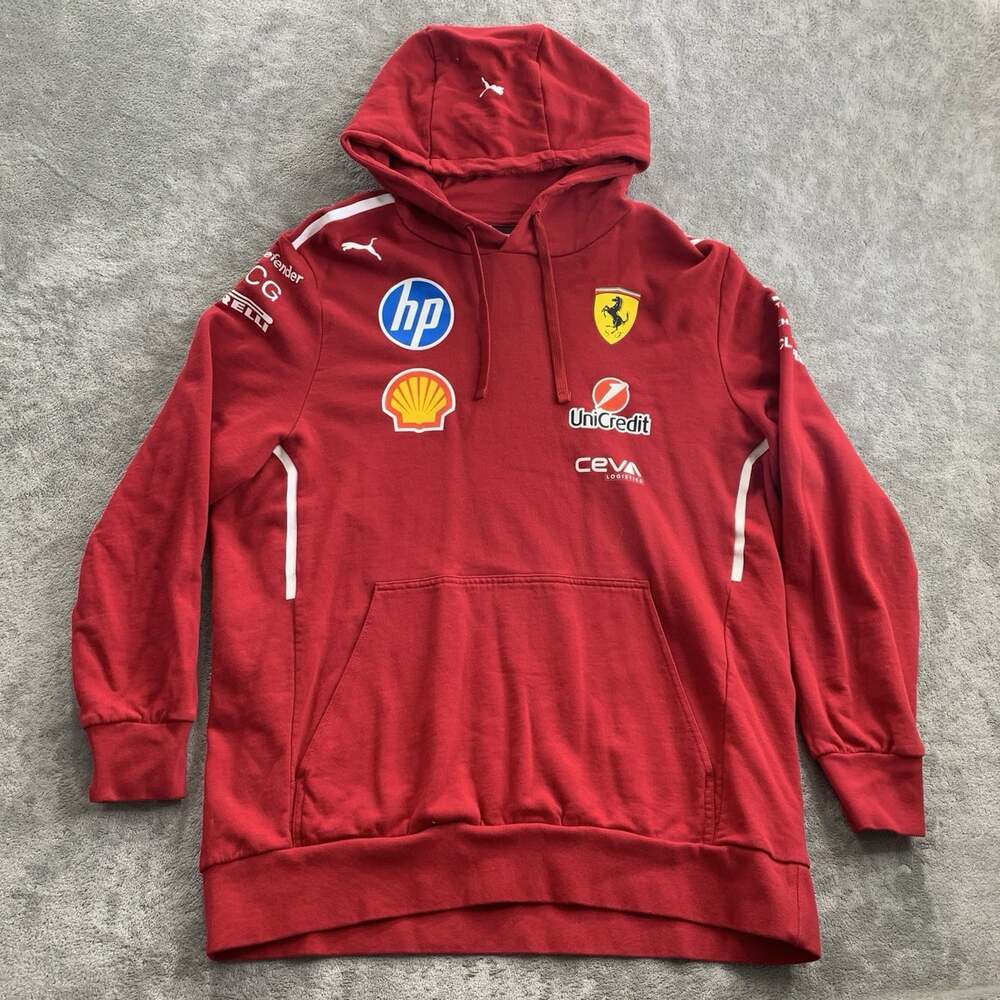 Puma Hoodie Mens XL Scuderia Ferrari F1 Team Official Red 2025 Racing Logos